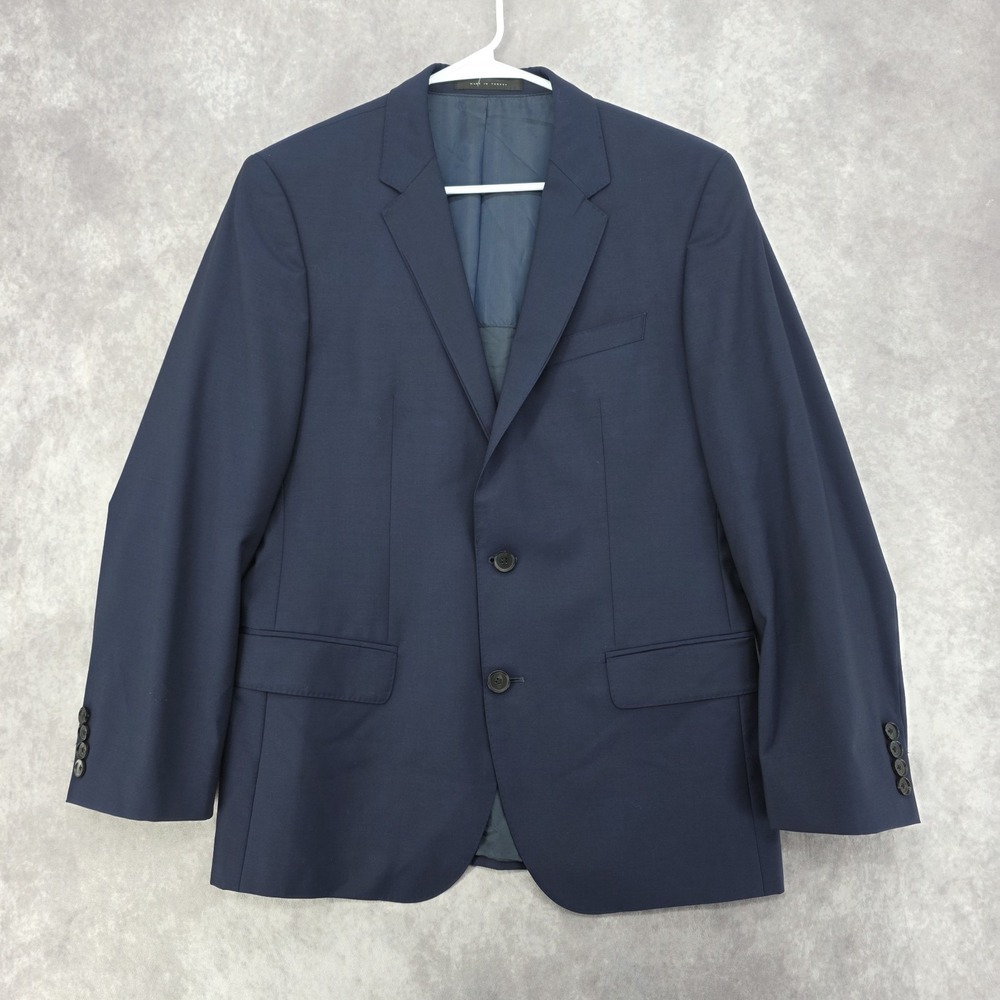 Hugo Boss Reda Super 110 Wool Blazer Jacket Mens 38S Navy Blue Sport Coat Italy